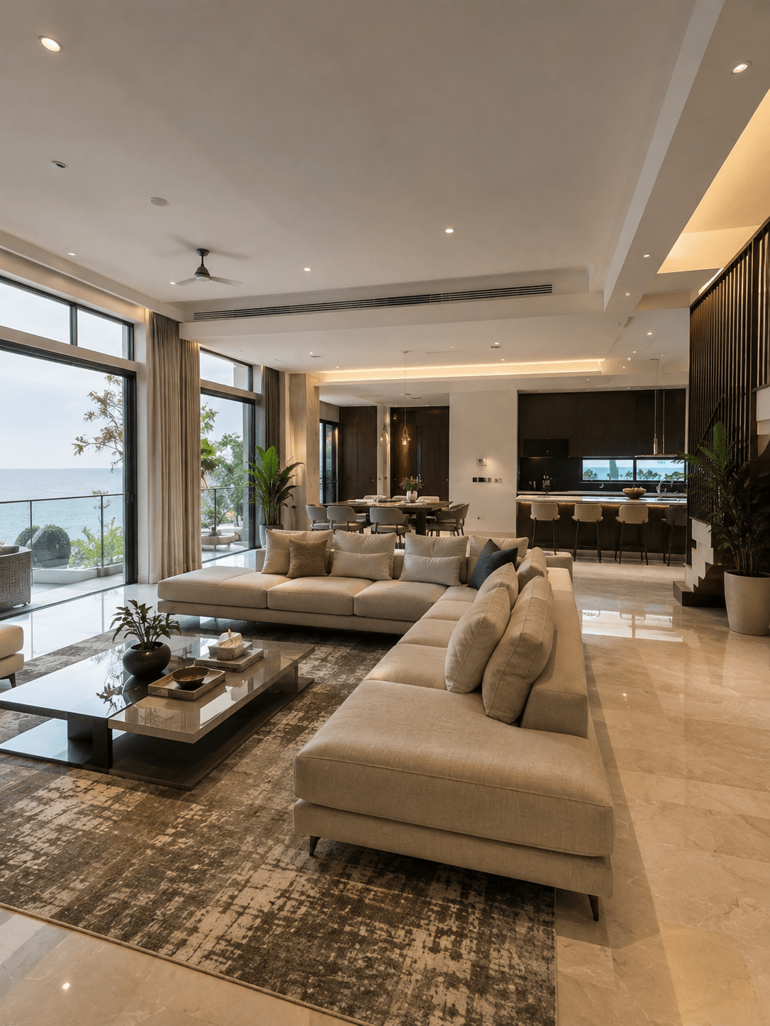 Interior living space within a Banyan Bay villa