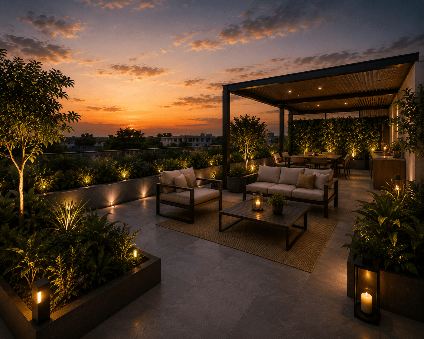 Landscaped terrace garden at Azure Bay