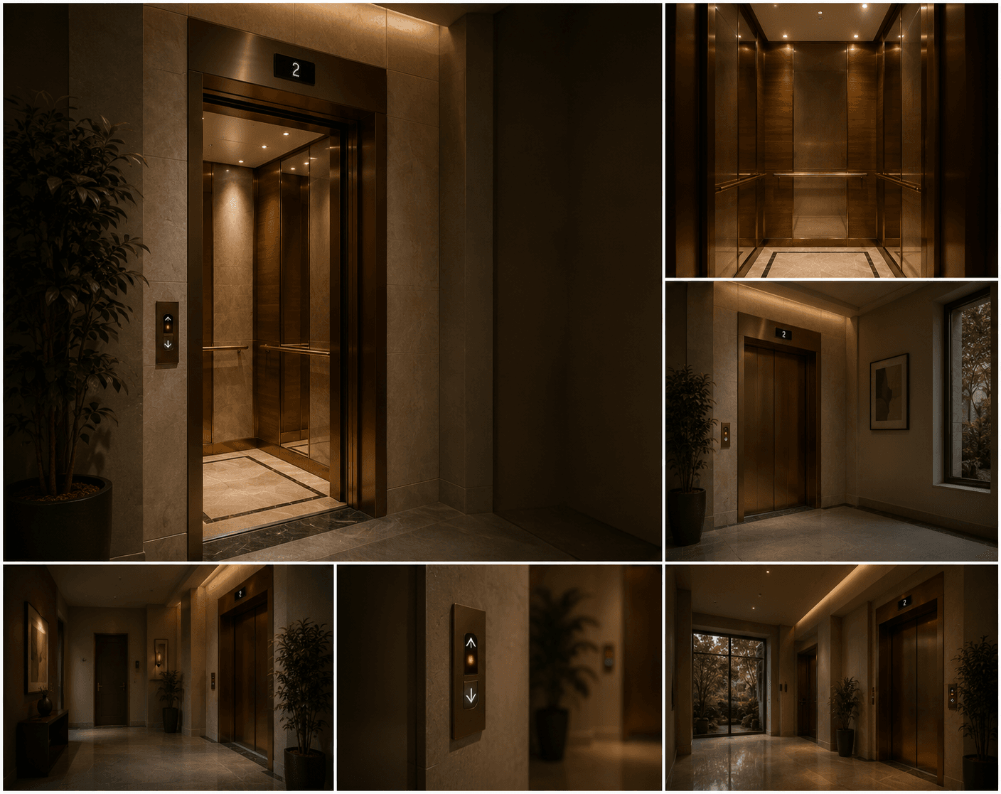Lift lobby at Azure Bay