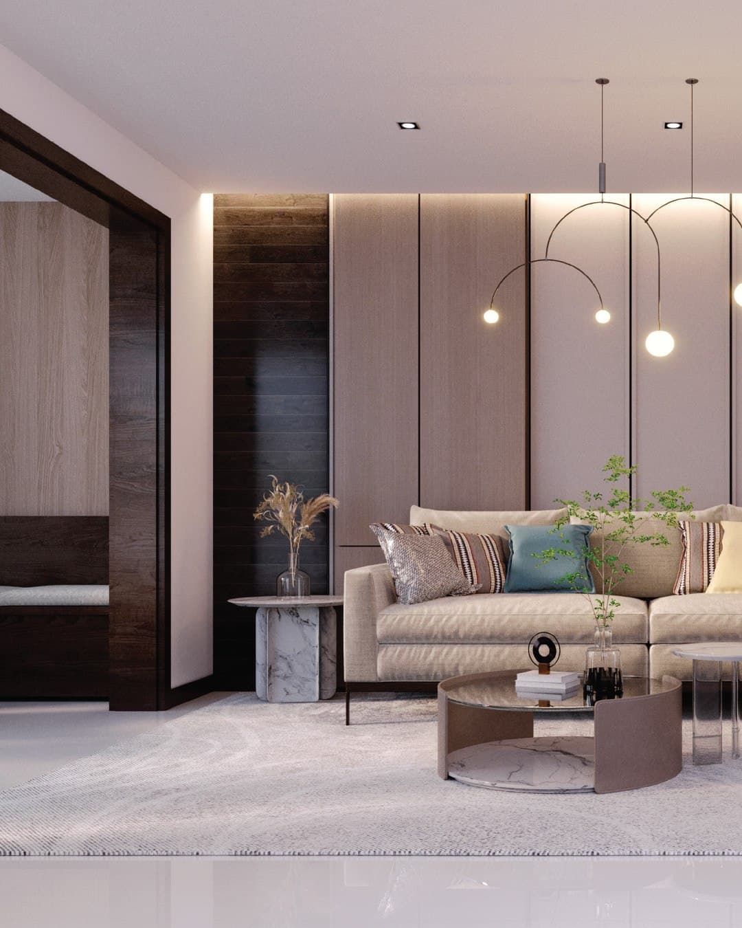 Interior living space within a Banyan Bay villa