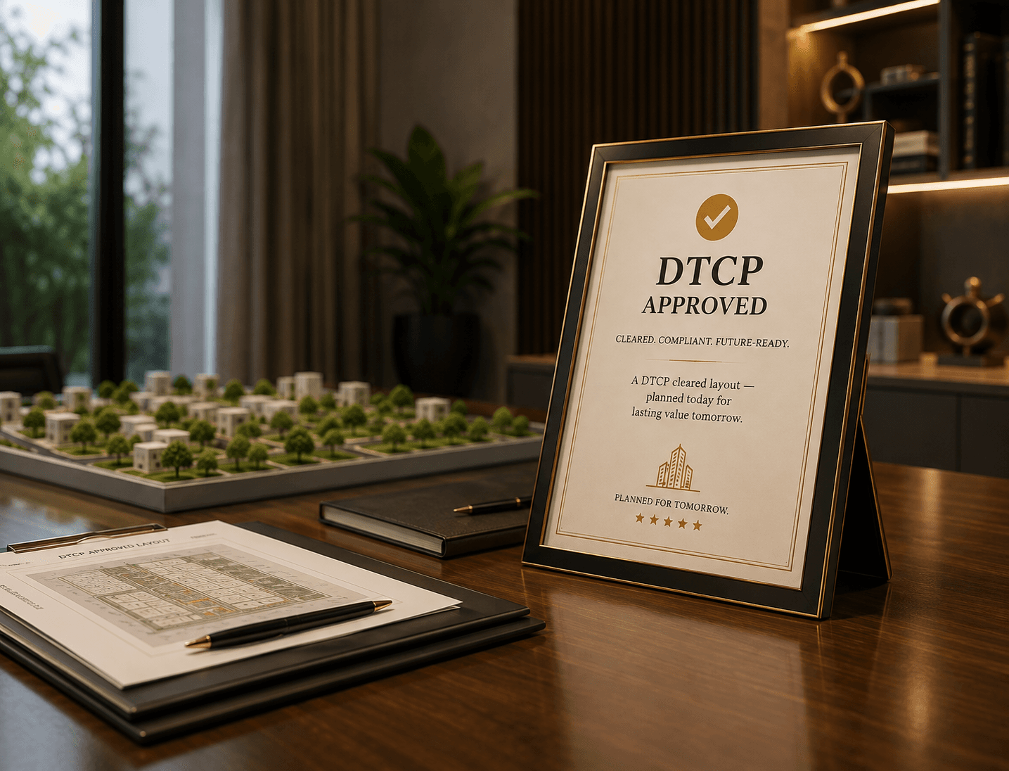DTCP and RERA approval status for Bayfront villa plots